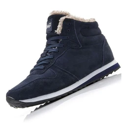 Bottes d'hiver en cuir et peluche pour homme, chaussures de grande taille 48 qui gardent la chaleur à la cheville 
