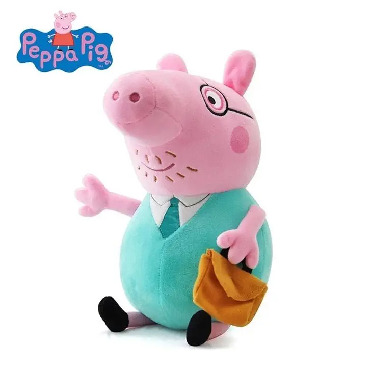 Подлинная Peppa Свинья Большой Размеры подарок посылка Brinquedos 4 шт./компл. свинья Семья Набивные плюшевые игрушки куклы подарок на день рождения