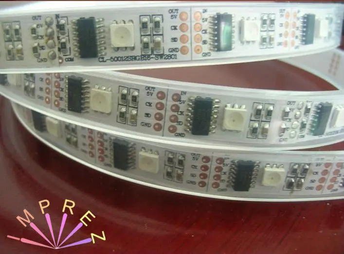 

Addressable individual controlled 32pcs 5050 SMD 5m Led Digital Strip WS2801 LED strip light IP65 One IC controlled one LED