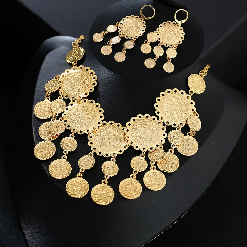 Buy SONYA Trendy Dubai Coin Necklace/Earrings For
