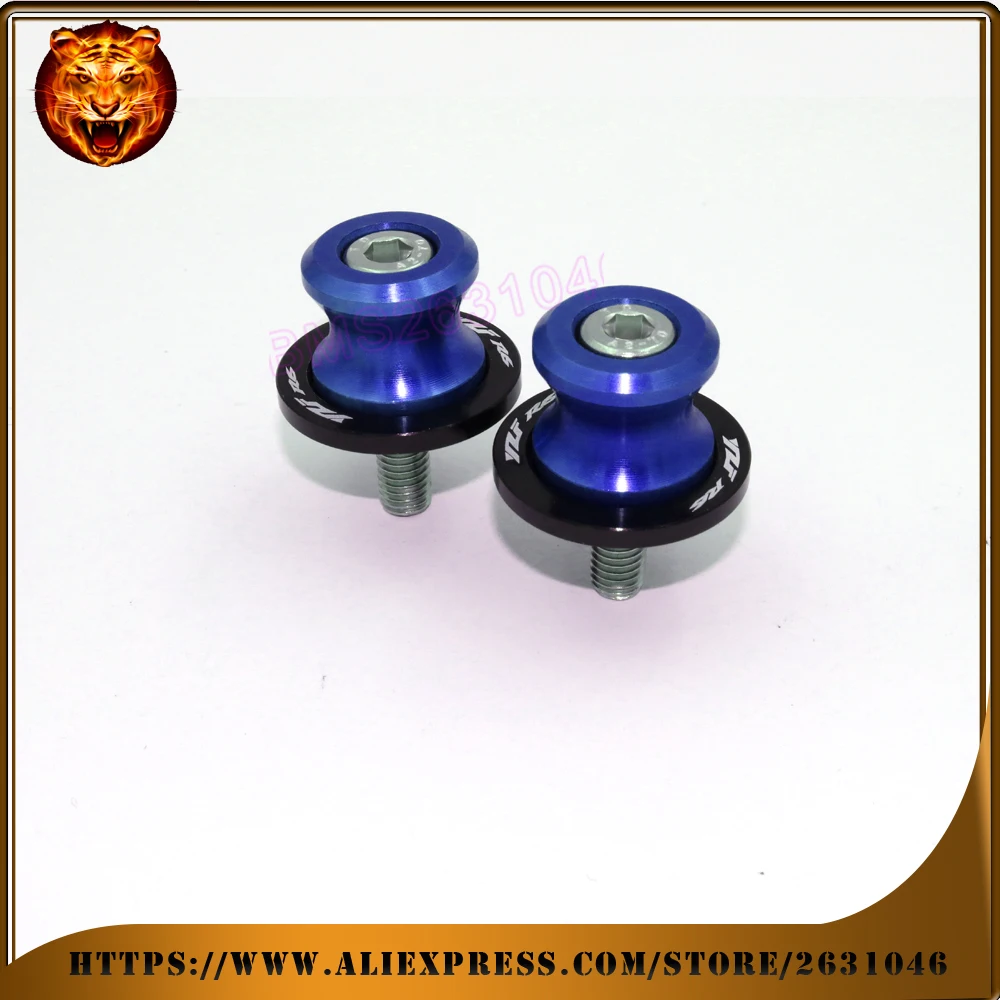 

For YAMAHA YZF R6 1999-2015 Red BLUE BLACK YZF-R6 MOTO Motorcycle CNC Aluminum Swingarm Spools slider 0.236inch stand Screws
