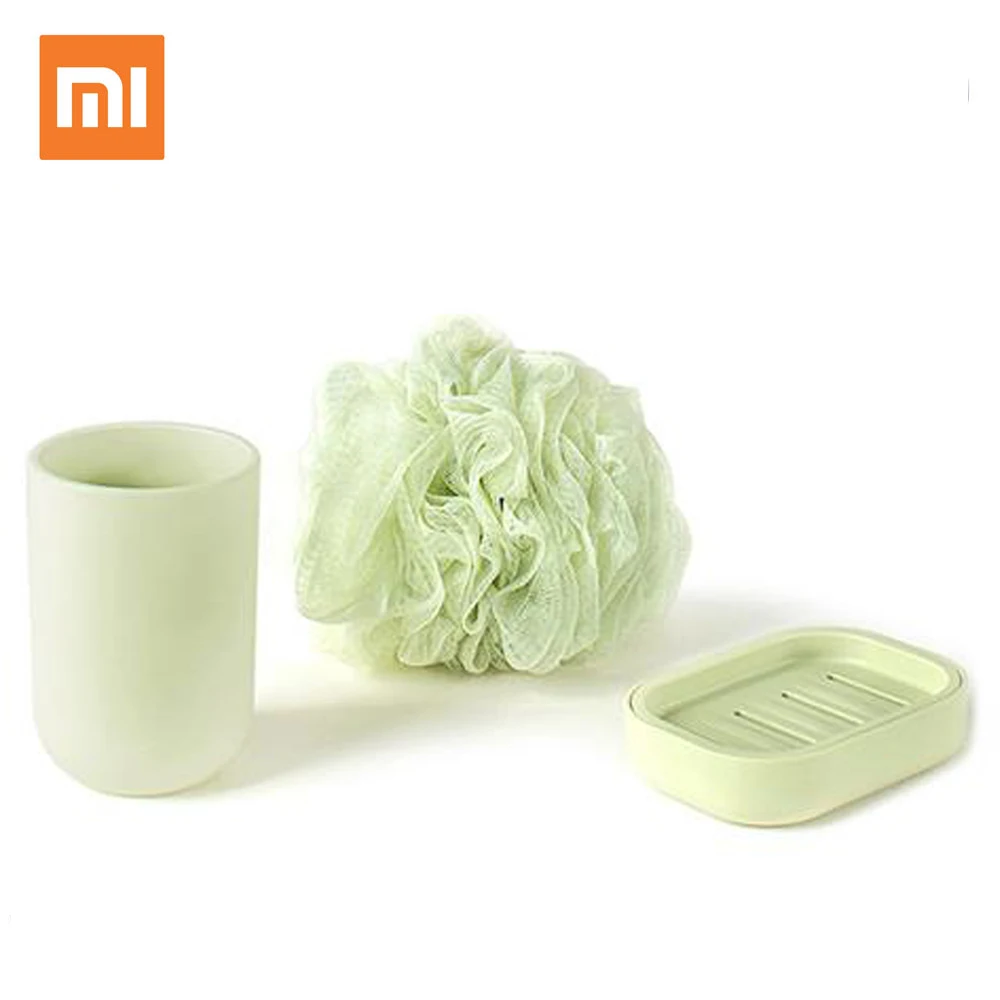 

Xiaomi Mijia Likesome Wash Set 3 in 1 Kit Bath Sponge Soap Box Brushing Cup Simple Design Toothbrush Mouthwash Cup
