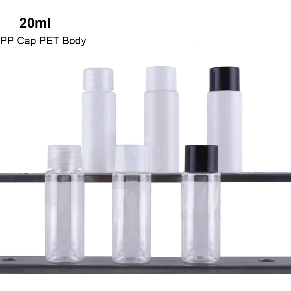 Buy 50pcs 20ml Clear White Plastic Packing Bottle with