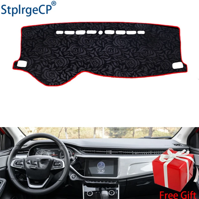 

Latest Rose Pattern Non-slip Car Dashboard Cover Dash Mat Pad DashMat ANti-UV Car Sticker for CHERY ARRIZO 5 2019 Car Styling