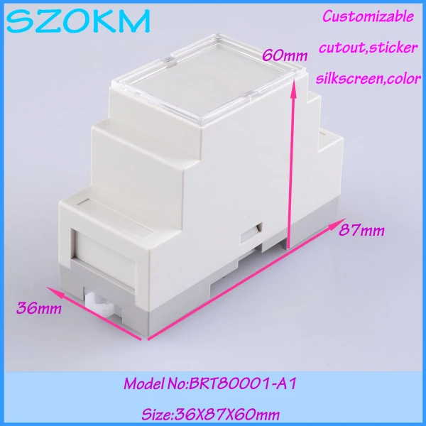 

1 piece switch proteccion electric arail household din rail plastic enclosure industrial case box control box diy 36x87x60 mm
