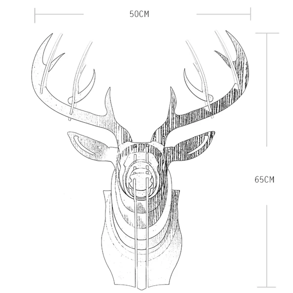 1 Набор, 4 цвета, новинка, художественное украшение для дома, стены, деревянные поделки, креативная деревянная голова оленя, на стену, голова животных, произведение искусства