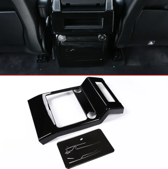 

For Land Rover Discovery 5 LR5 L462 2017-18 Gloss Black ABS Chrome Rear Row Air Conditioning Panel Cover Trim Car Accessories
