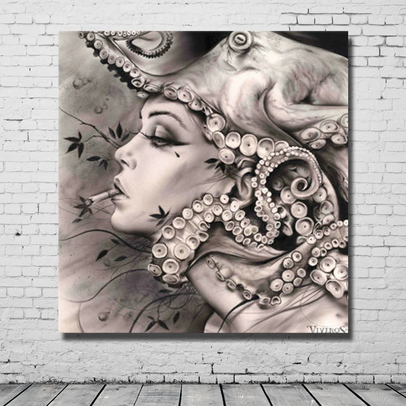 

Hand painted canvas fabric house paintnig artwork paintings dropshippings smoking girl pictures for home sense decor