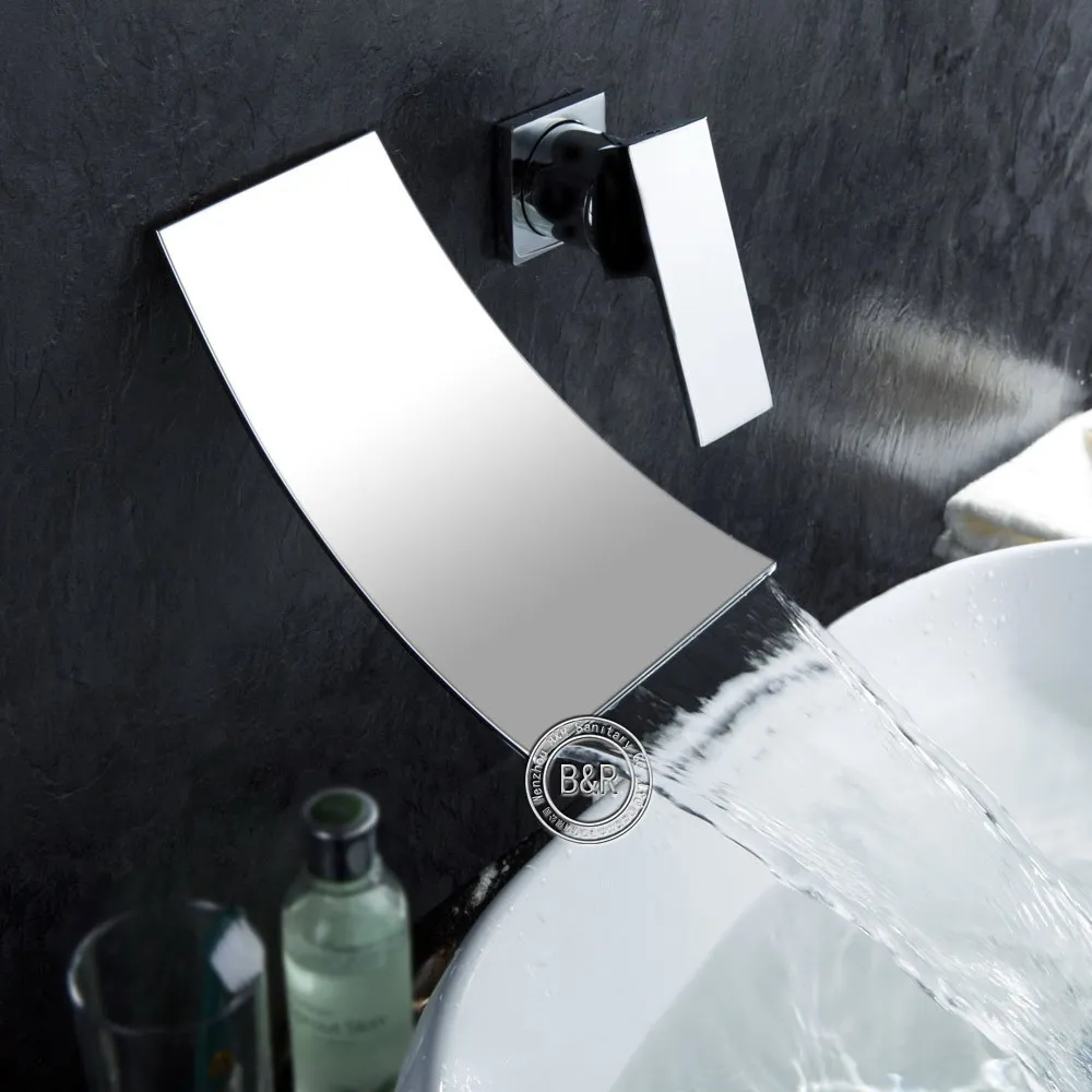 

European wall mounted built-in style bathroom basin mixer faucet
