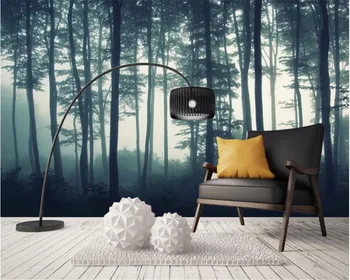 

beibehang Custom wallpaper 3D natural landscape forest tree morning fog murals TV backdrop wall mural Wallpaper for wall 3 d