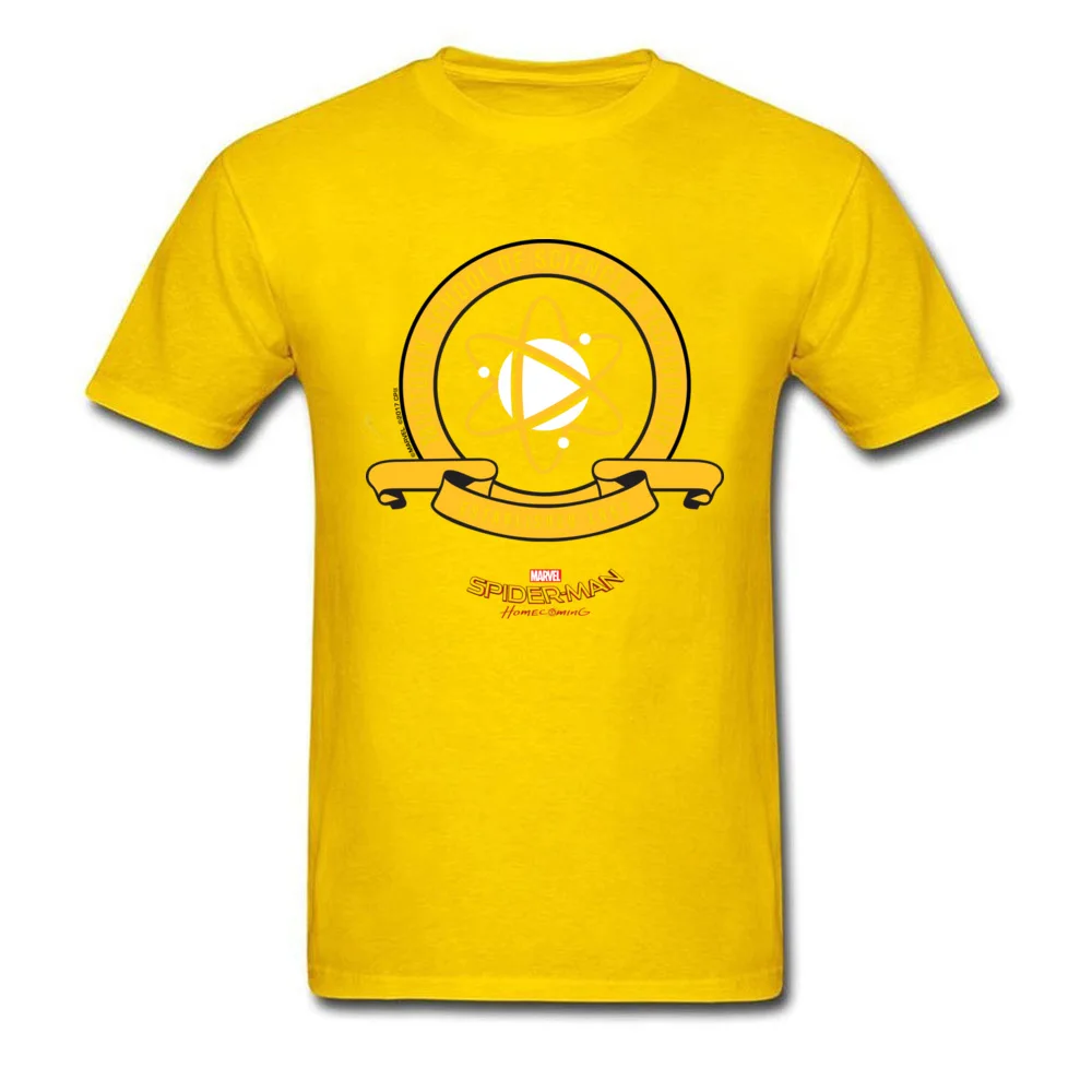 Marvel Funny Geek Summer/Autumn Cotton Fabric O-Neck Male Tops Tees Custom T-shirts Retro Short Sleeve Tshirts Midtown School of Science and Technology yellow