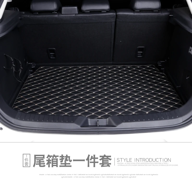 Для Mazda CX-3 CX3 коврик для багажника автомобиля защитная накладка кожаный водонепроницаемый коврик аксессуары для интерьера ковер для автомобиля - Цвет: Black 1-piece set