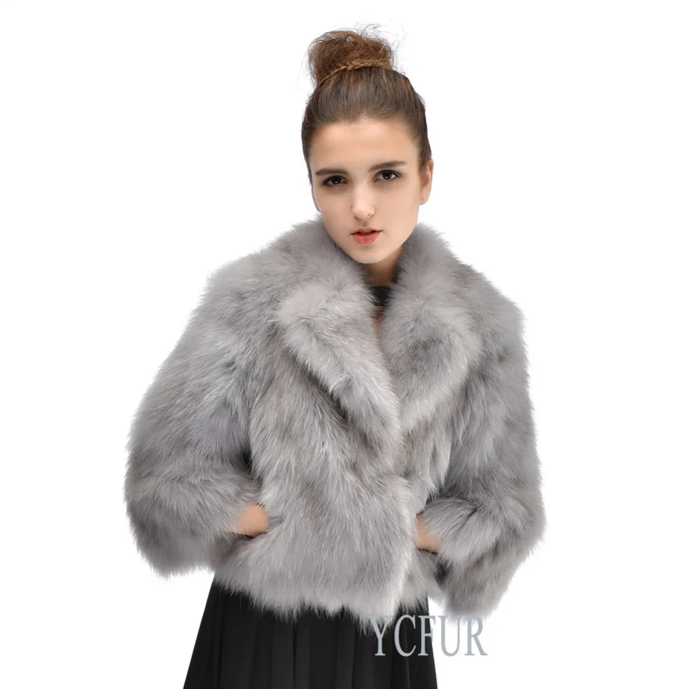 Women Fur Coats Winter Natural Fox Fur Jackets Winter Fox Fur Outwear Warm Winter Fur Coat