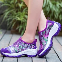 Женское цветочное ботинки для бега на плоской подошве, Дамская платформенная обувь сетчатая, для путешествий тренировочные кроссовки женские брендовые кроссовки zapatos hombre 263 h