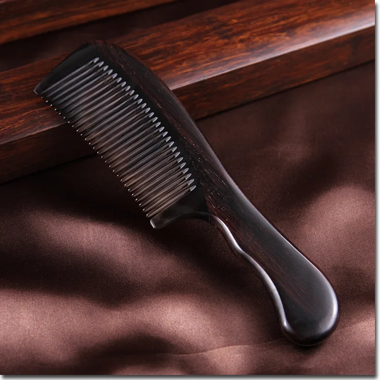

High Quality Upscale Boutique Hair Wooden Combs Precious African Ebony Exquisite Craft Pure handmade Women Long Tresses Brush