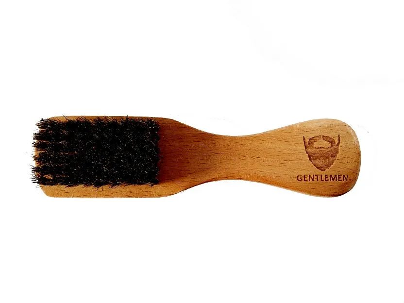 Natural Boar Bristle Beard Brush Wood Long Handle beard Brush For