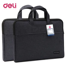 Deli maletín para documentos bolsa de archivo portátil de buena calidad bolsa portátil duradera para portátil doble capa negocios BOLSA DE TRABAJO oficial