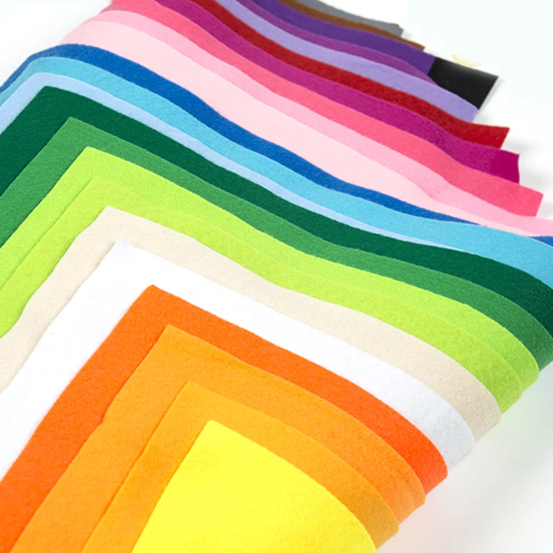 28Pcs/Set Soft Felt Fabric 45x45cm Polyester Non woven Cloth For DIY