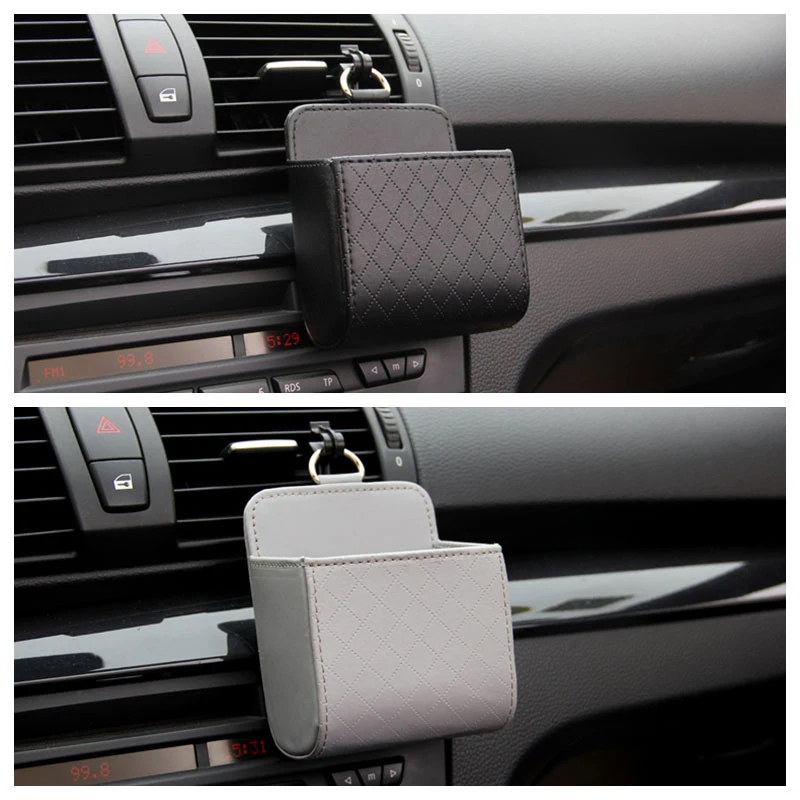 Автомобильный ящик для хранения кожаный Органайзер сумка для телефона и ключа Держатель для BMW F10 F30 E60 Ford Focus 2 3 Fiesta Volkswagen Polo Passat B6