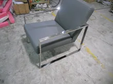 Couro de vaca genuína cadeira / couro real lazer cadeira / cadeira da sala de estar móveis para casa de aço inoxidável