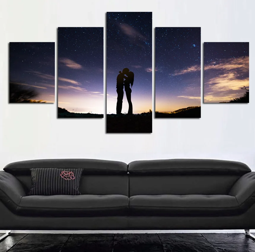 

5 Piece canvas painting Love Kissing painting unframed Wall art pictures home decoration for living room FA589