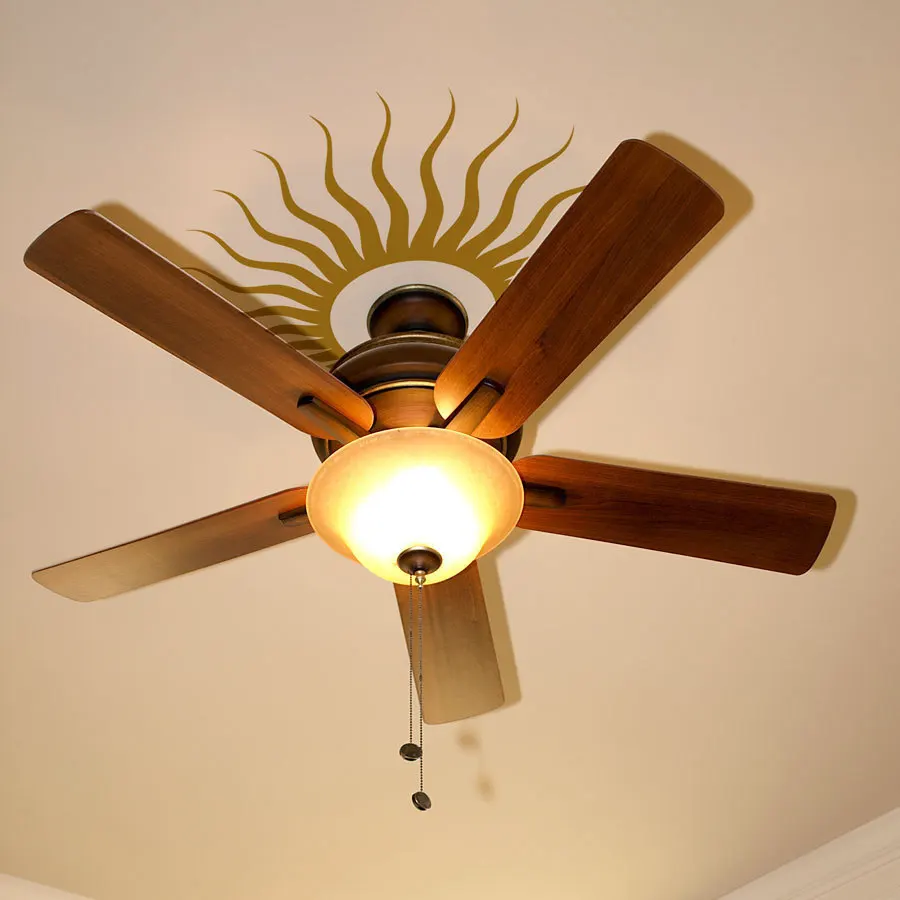 Us 5 74 30 Off Sunburst Pattern Wall Decal Special Ceiling Fan Houseware Vinyl Wall Stickers Modern Home Art Mural Decor Circular Shape Syy694 In