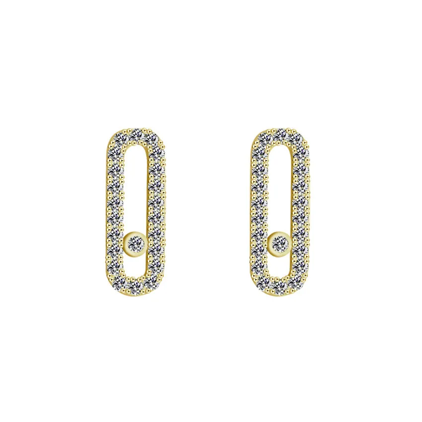 

2018 Famous Brand Micro Inlaid Zircon Earrings For Women Girls Fashion Jewelry Gold Silver Crystal Round Bridal Wedding Earring
