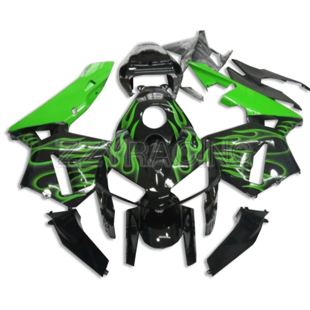 

Injection Fairings Kits for Honda CBR600RR F5 2005 2006 Year Complete ABS Plastic 05 06 Motorcycle Black With Green Flames