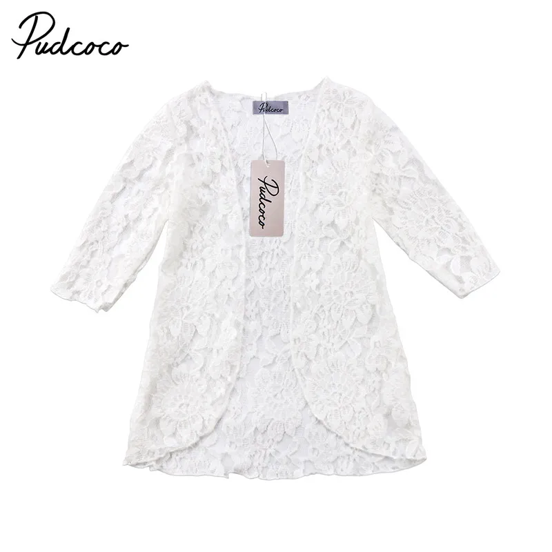 

2018 Casual Kids Baby Girl Princess Party White Lace Dress Beach Dress Sundress Costume