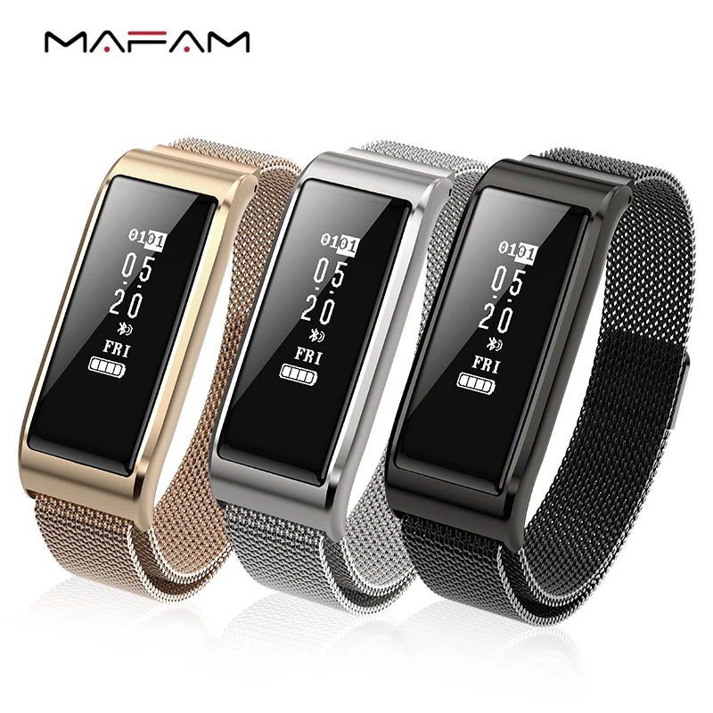 

LYKRY B29 Smart Bracelet Metal Heart Rate Monitor Pedometer Step Smart Wristband Call Reminder For Woman Ladies Smart Watch Band