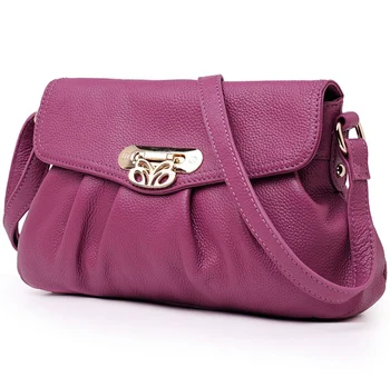 

8 Colors New Women Genuine Leather Shoulder bag top layer cowhide handbag Fashion Flap Strap Crossbody bags girl ladies Z004