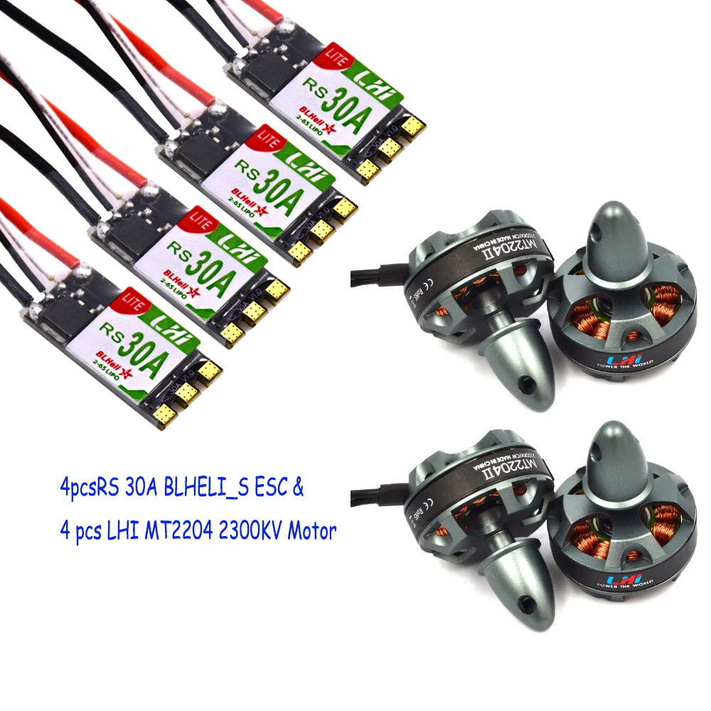 

LHI FPV 4x MT2204 2300kv CW CCW FPV Brushless Motor (2-4S)+4XLHI RS30A V2 30A Blheli_S ESC Support Oneshot125 Oneshot42