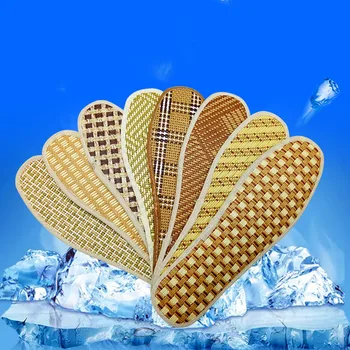 

1 Pair Hand-Woven Bamboo Linen Insoles For Sandals Shoes Unisex Outdoor Sports Sweat-absorbent Breathable Cool Inserts Shoe Pad