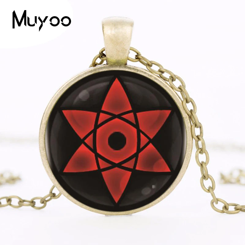 Шаринган наруто Shippuuden Eyes Logo ожерелье с кулоном винтажное круглой цепочкой чокер