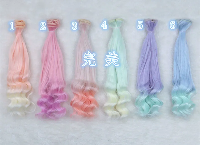 

1pcs 25cm 12 colors Gradual change Lolita Girl Tresses Doll Wig salon Material Straight Hair Wig For BJD Doll Accessories