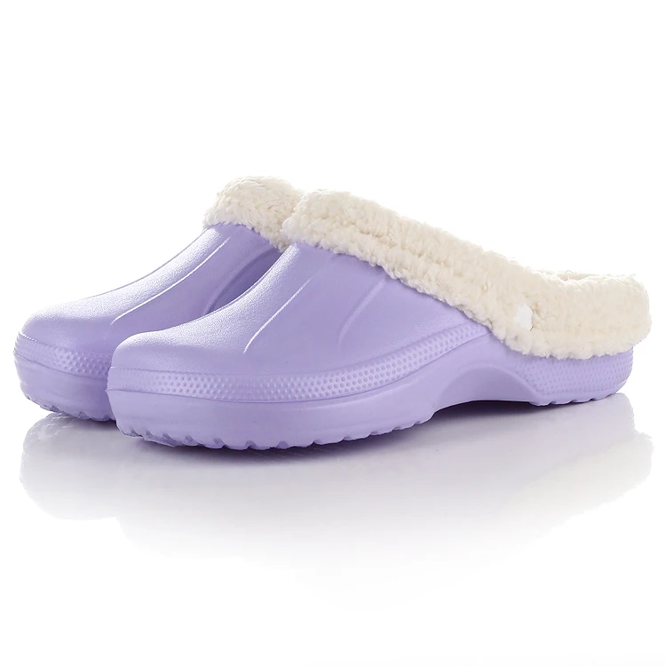 1 Pair Women Eco Slip on Warm Winter Fur Garden Shoes Clog Indoor