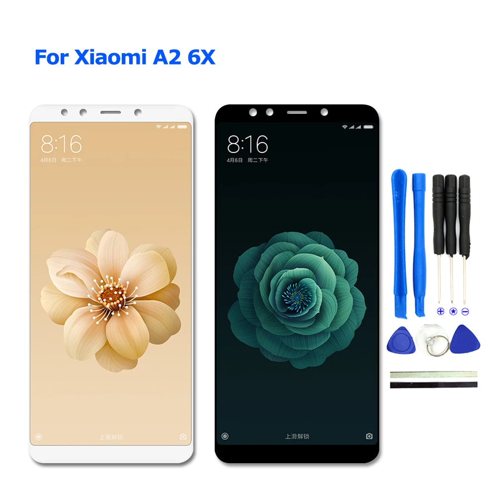 

For Xiaomi Mi A2 6X LCD Display + Touch Screen Digitzer Assembly with Frame for Xiaomi Mi A2 6X 6G 128GB 4G 64GB Snapdragon 660