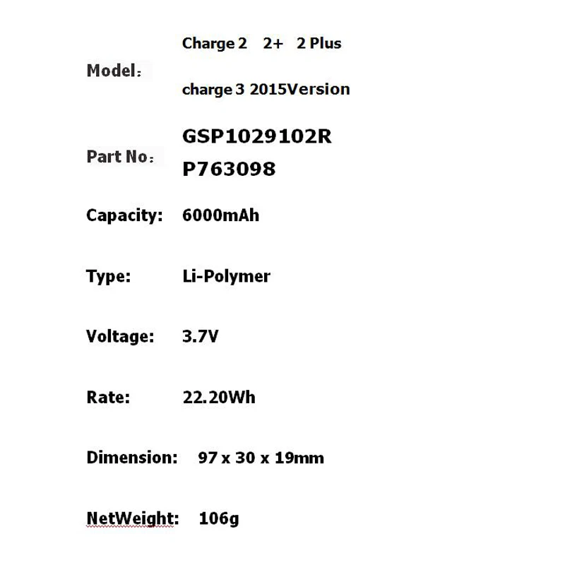 5 шт./лот 3,7 V 6000mah аккумулятор для JBL Charge 2 2 Plus 2+ Charge 3 версия+ номер отслеживания