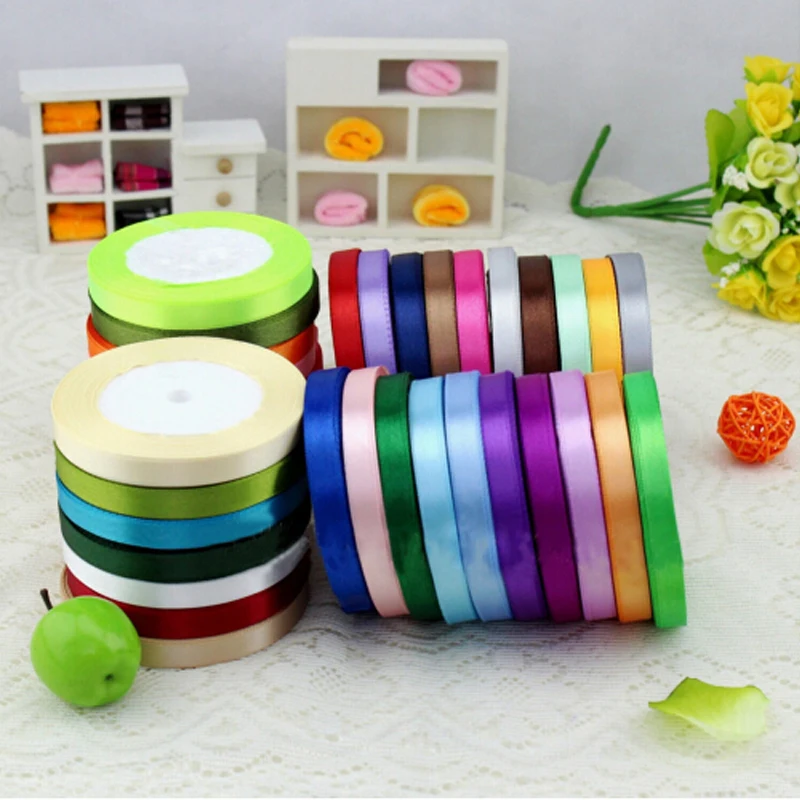 

New Elegant Colorful Satin Ribbon Wedding Party Craft Sewing Decorations Hair Accessories Cloth Tape DIY