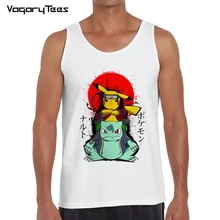 Мужская майка с героями мультфильмов, модная Пикачу Бульбазавр, с принтом Наруто, Прямая поставка, хипстерские Топы