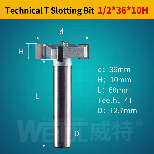 Weitol 1 шт. фреза Маршрутизатор промышленного класса T для обработки дерева Деревянный Para CNC резки древесины - Длина режущей кромки: 12.7-36-10H