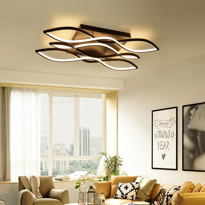 

VEIHAO Rectangle Aluminum Modern Led ceiling lights for living room bedroom AC85-265V White/Matte Coffee Ceiling Lamp Fixtures
