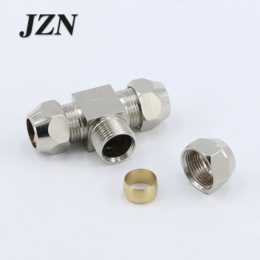 6 PCS Brass Nickel Plated Fittings Brass Fittings Tubing Aluminium