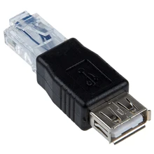 Женский USB A-папа Ethernet RJ45 штепсельный адаптер