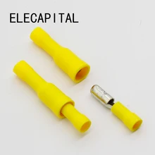 Hot 50 X Yellow Male Female Bullet Connector Crimp Terminals Wiring