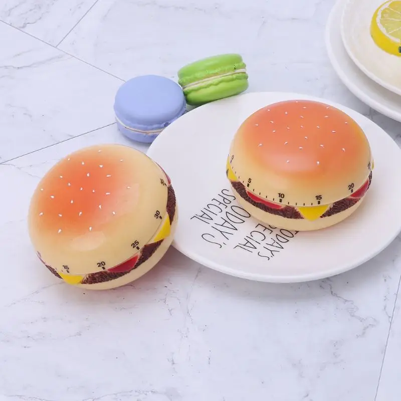 

Hamburger 60 Minute Mechanical Timer Countdown Alarm Kitchen Cooking Reminder Tool Home Decor