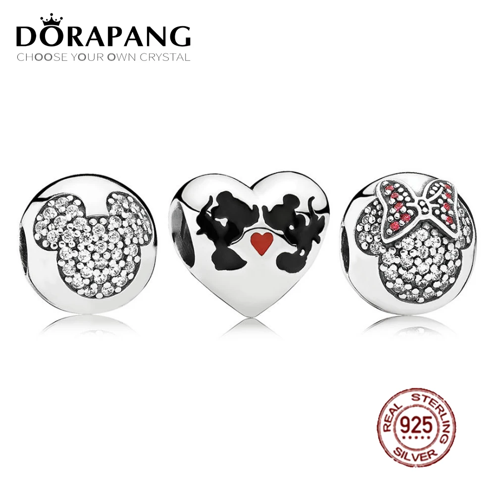 

DORAPANG 100% 925 Sterling Silver Charm Beads Lovely Kiss in Love Charm Set Fit European Women DIY Bracelet Factory Wholesale