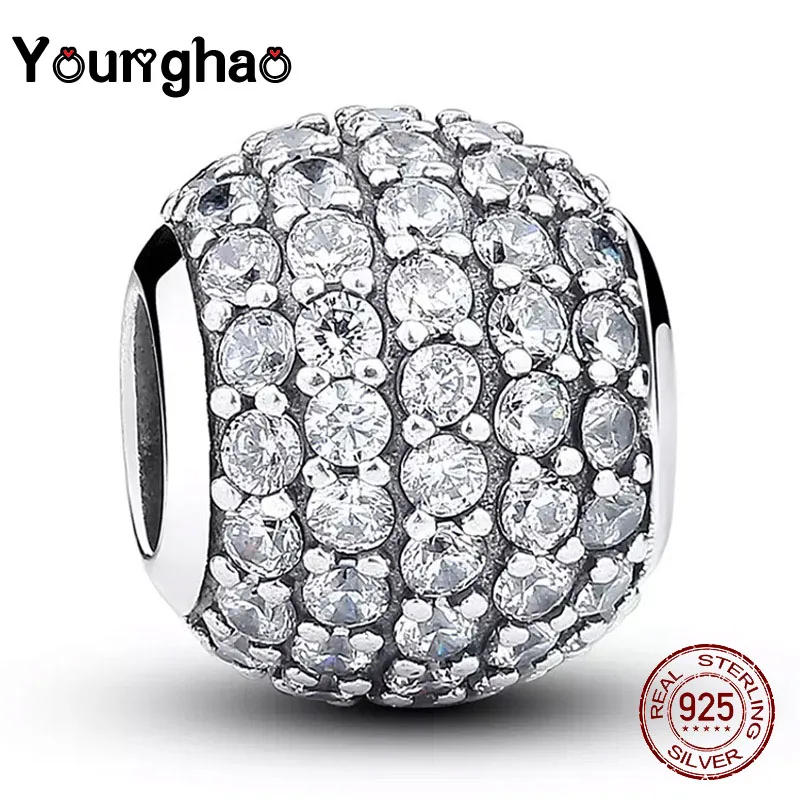 

Younghao Real 100% 925 Sterling Silver Bead Charm Pendant Stopper Clips Fit Pandora Original Charms Bracelet Women Jewelry Gift
