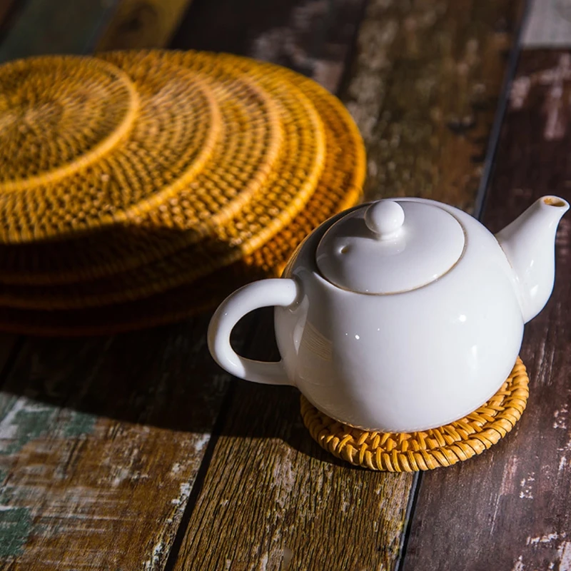 8/10/13cm Table Mat Handmade Rattan Heat Resistant Placemat Coasters Tea Coffee Drinks Pot Pad Kitchen Accessories 8/10/13cm Table Mat Handmade Rattan Heat Resistant Placemat Coasters Tea Coffee Drinks Pot Pad Kitchen Accessories