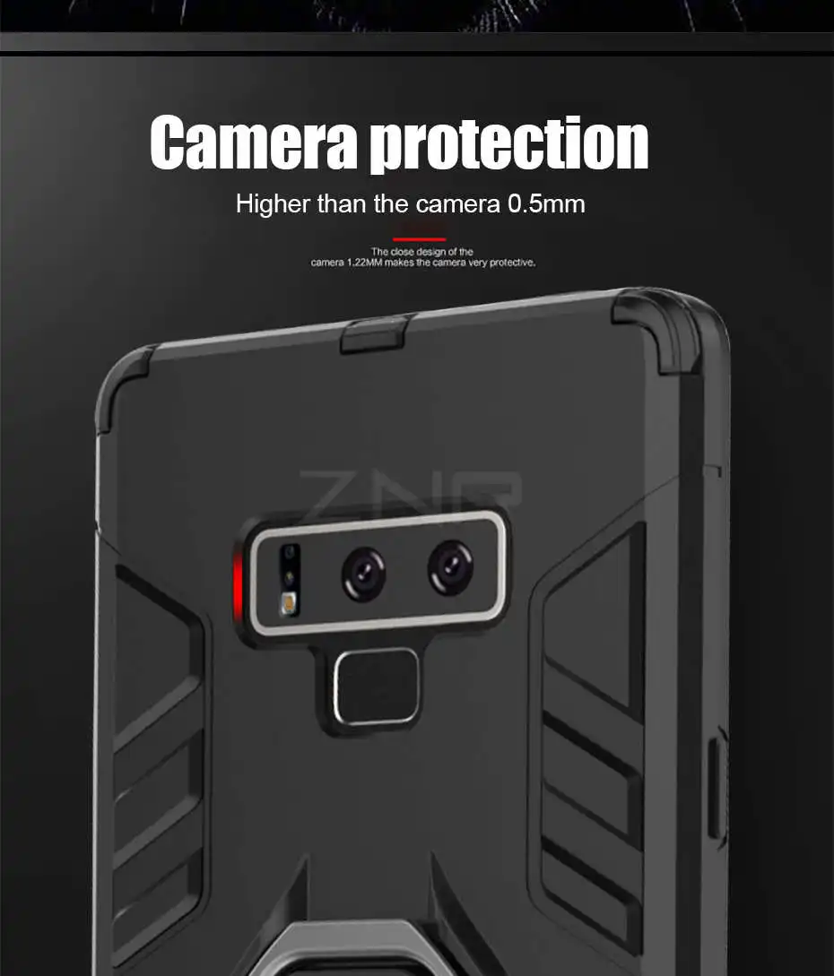 ZNP Противоударная подставка чехол для телефона для samsung Galaxy Note 9 с держателем кольцо защитный чехол для samsung A5 A7 A8 плюс J4 J6 крышка
